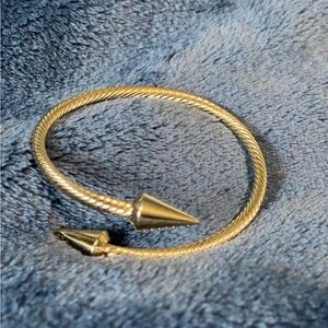 Gold Twisted Open Cuff Bracelet